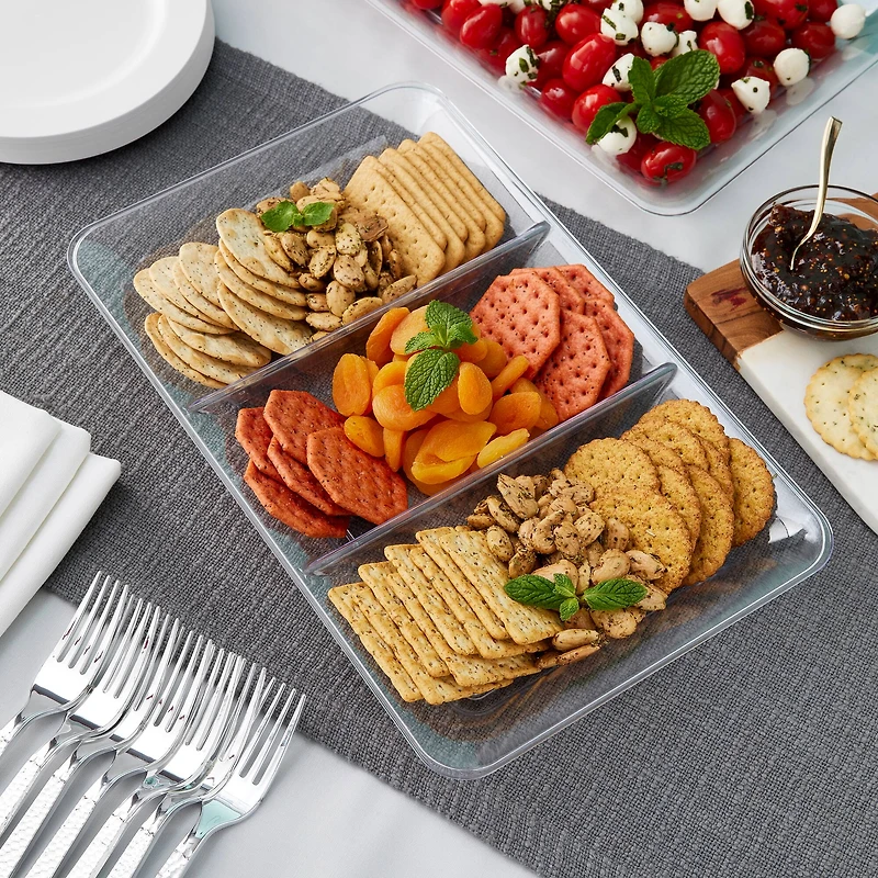 14" Clear 3 Compartment Tray by Celebrate It™
