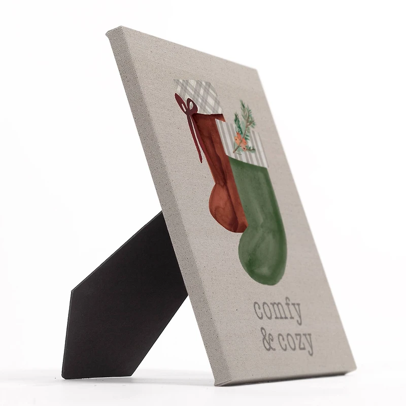 Comfy & Cozy Stockings Tabletop Canvas