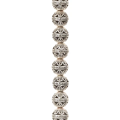 12 Pack: Silver Metal Filigree Round Beads, 12mm by Bead Landing™