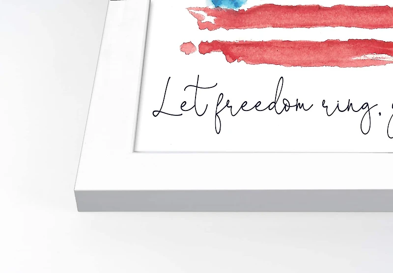 Let Freedom Ring Y'all White Framed Print Under Plexiglass