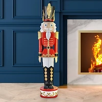 Haute Decor 3ft. Red & Black Christmas Nutcracker