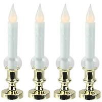 White & Gold LED C5 Flickering Window Christmas Candle Lamp With Timer