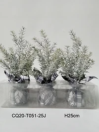 10" Unlit Mini Frosted Pine Artificial Christmas Tree Set
