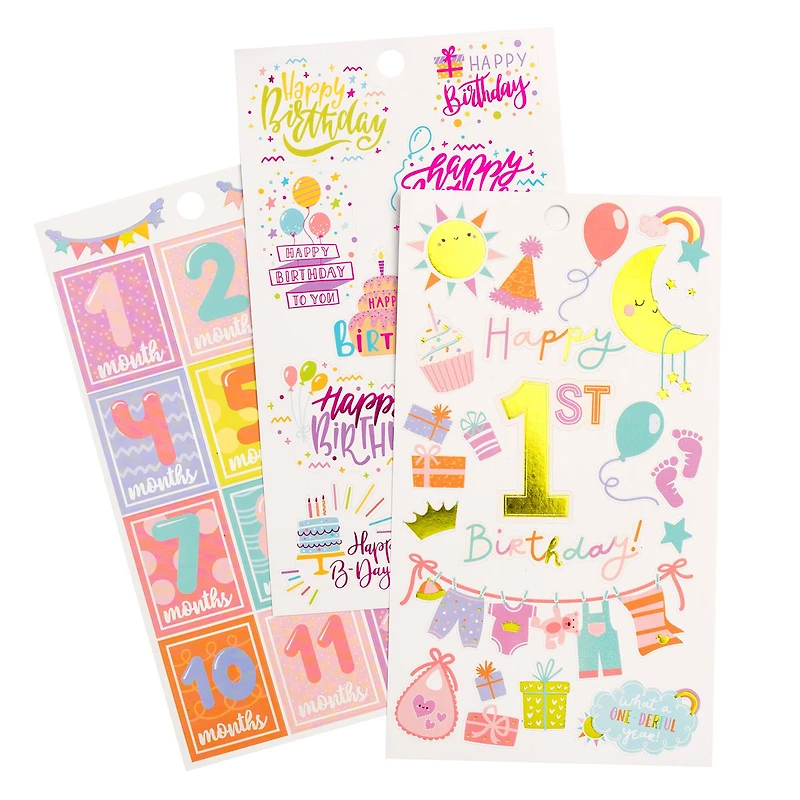 Baby Girl Birthday Sticker Book by Recollections™