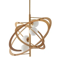 Gold Metal 4 Light Chandelier with Suspension Rod 30" x 30" x 70"