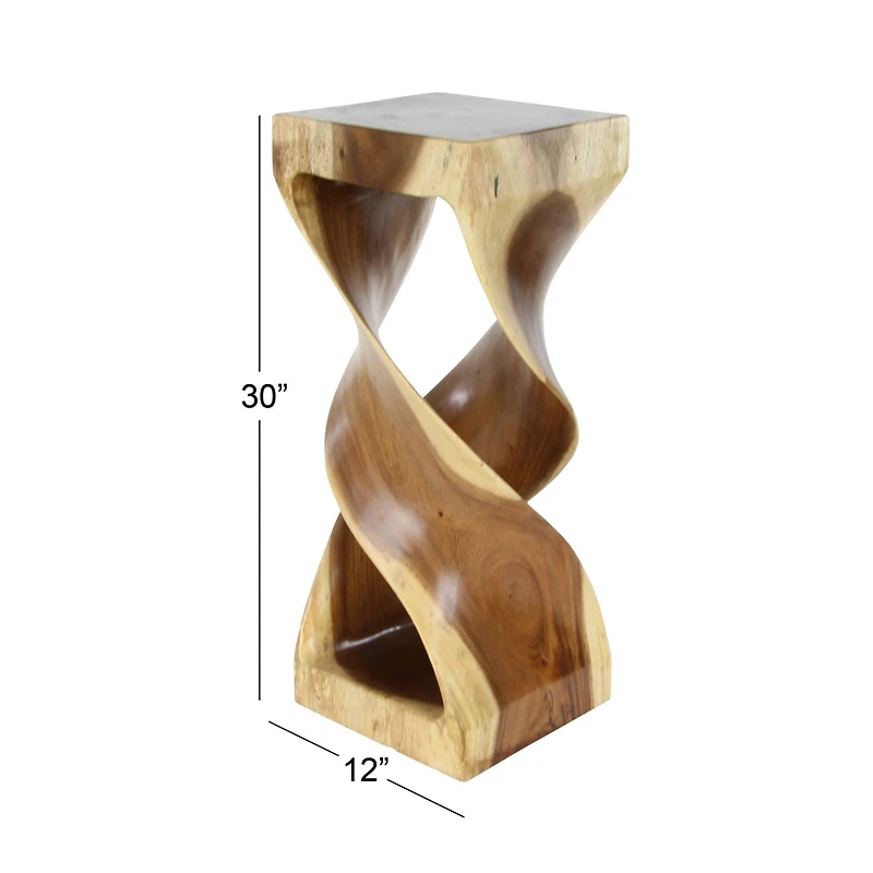 Brown Saur Wood Contemporary Accent Table