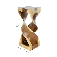 Brown Saur Wood Contemporary Accent Table