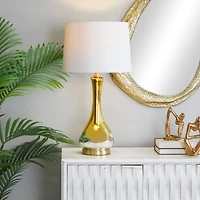Gold Glass Glam Accent Lamp, 15" x 15" x 27"