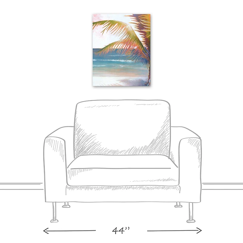 Sunset Palm Canvas Wall Art