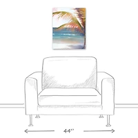 Sunset Palm Canvas Wall Art