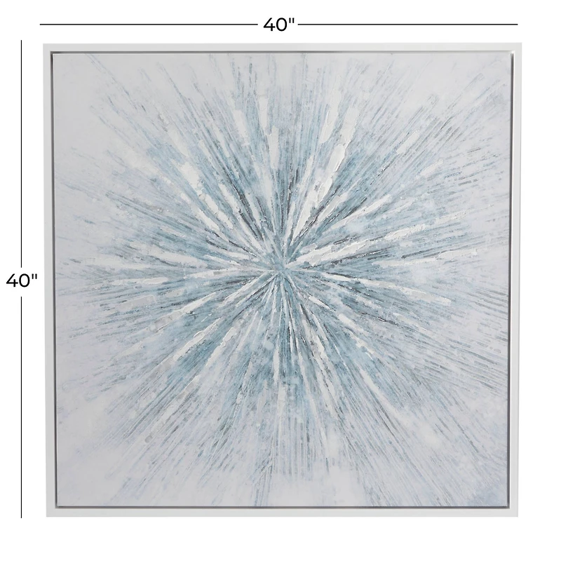 White Wood Glam Framed Abstract Wall Art 39" x 39" x 2"