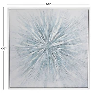 White Wood Glam Framed Abstract Wall Art 39" x 39" x 2"