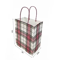Medium White Plaid Gift Bags, 5ct. by Celebrate It™