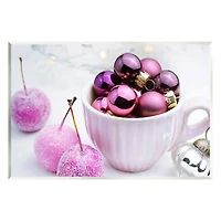Stupell Industries Glimmering Pink Christmas Ornaments Wall Plaque Art