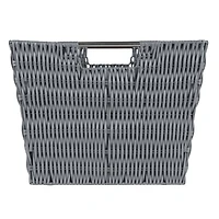 Simplify Large Charcoal Rattan Storage Tote Basket
