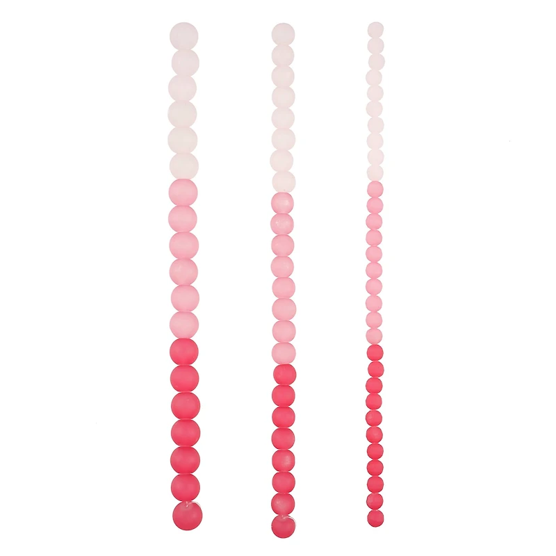 Pink Ombre Glass Round Beads by Bead Landing™