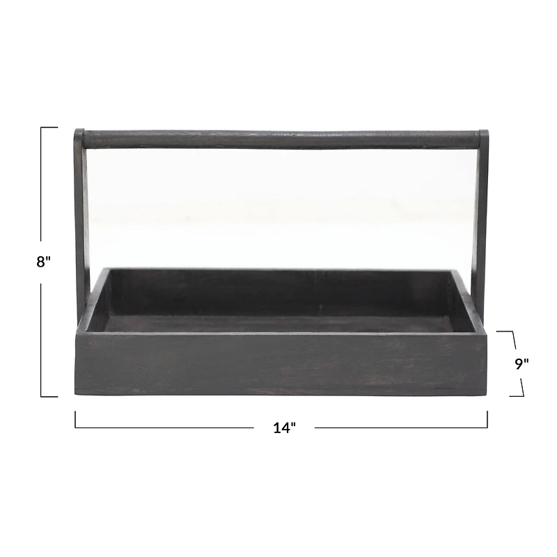 Hello Honey® 14'' Decorative Black Mango Wood Tray