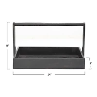 Hello Honey® 14'' Decorative Black Mango Wood Tray