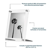 Wexel Art Clear Acrylic Tabletop Floating Picture Frame with Silver Hardware