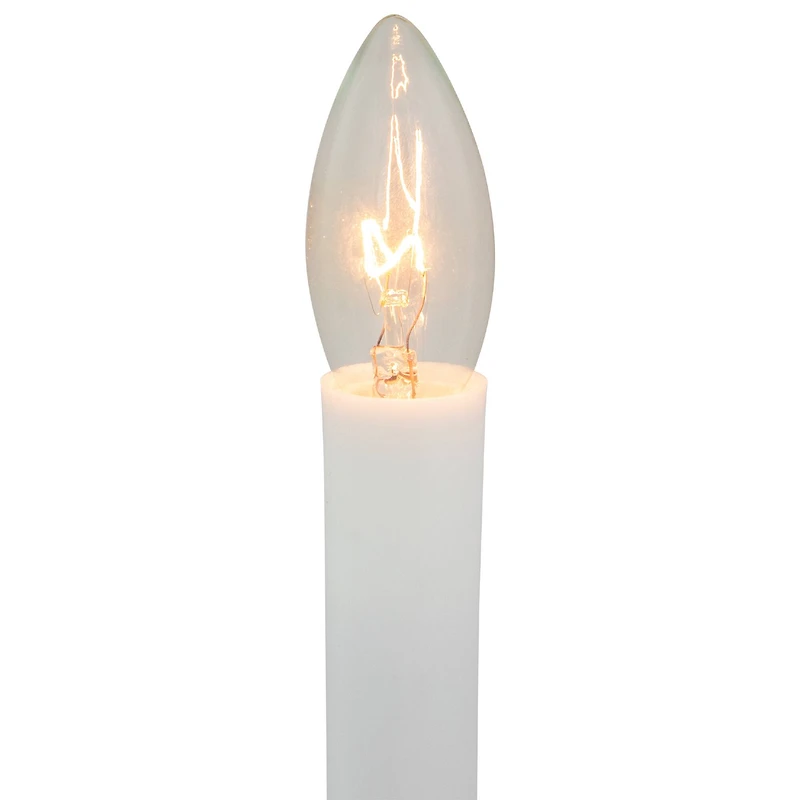 Single Light Window Candle with Timer - 9" - White and Gold - Set of 4