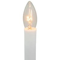 Single Light Window Candle with Timer - 9" - White and Gold - Set of 4