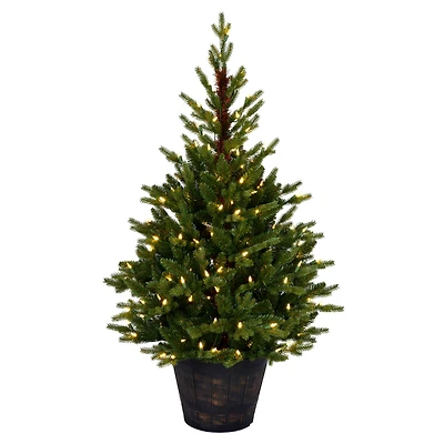 4ft. Pre-Lit Reeder Pine Artificial Christmas Tree, White LED Lights
