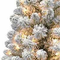 4ft. Pre-Lit Flocked Virginia Pine Artificial Tree, Clear Lights