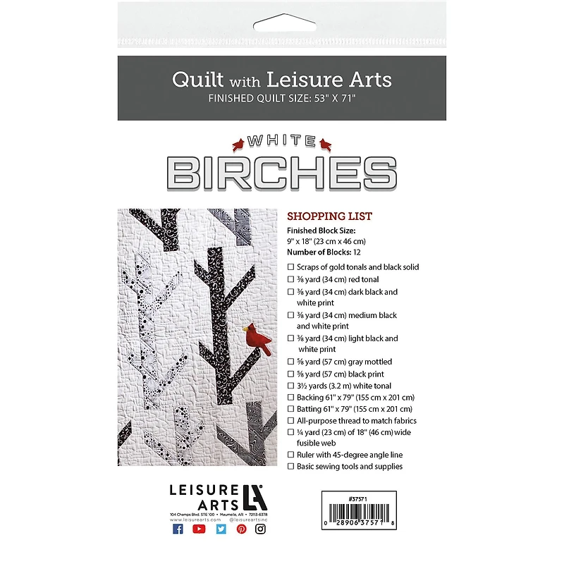 Leisure Arts® White Birches Quilt Pattern