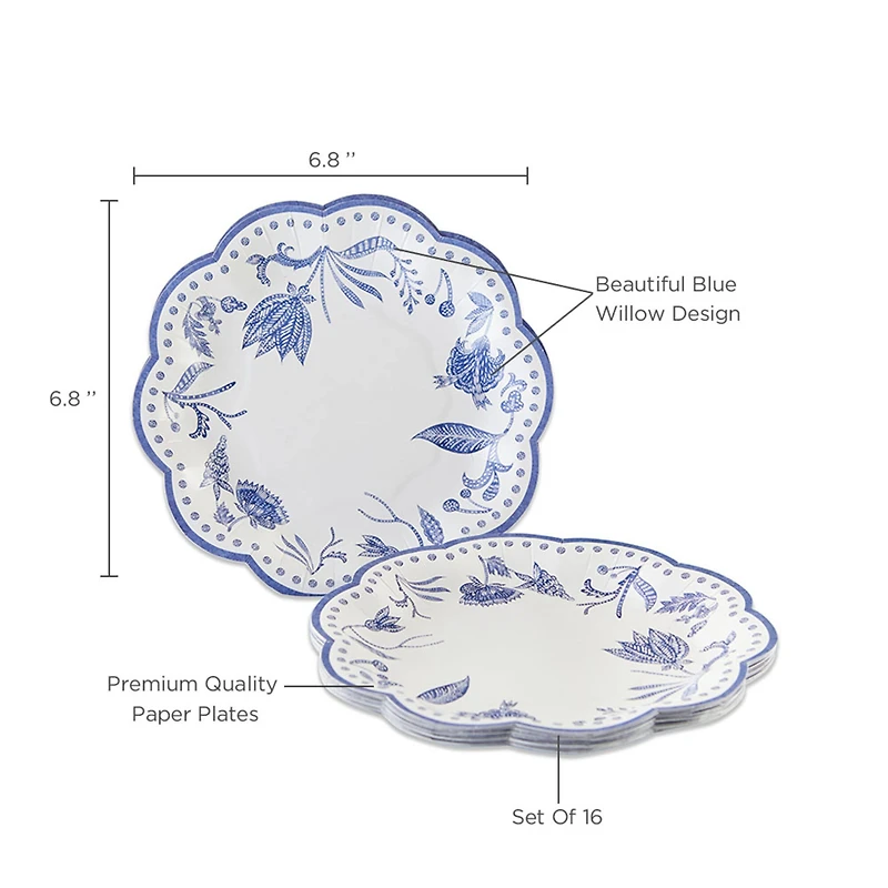 Kate Aspen® 7" Blue Willow Premium Paper Plates, 64ct.