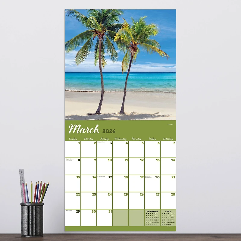 2026 Tropical Beaches Wall Calendar