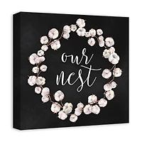 Our Nest Cotton Wreath Canvas Art