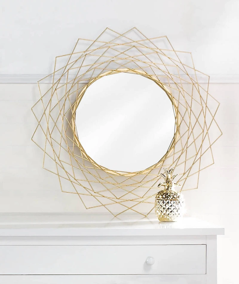 Golden Geometric Wall Mirror