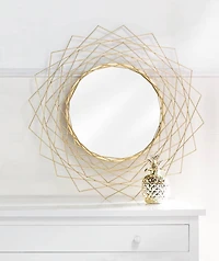 Golden Geometric Wall Mirror