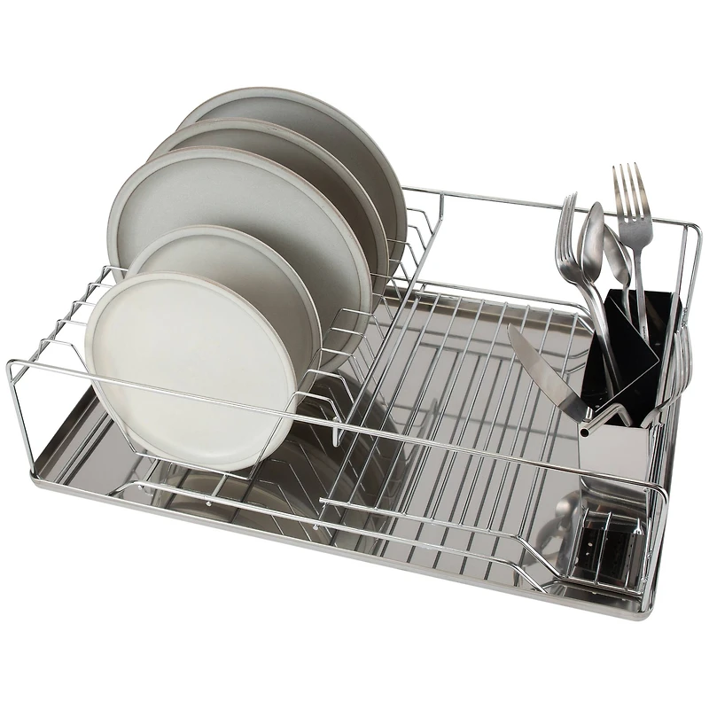 Kitchen Details Twisted Chrome 3-Piece Dish Rack