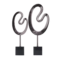 CosmoLiving by Cosmopolitan Black Marble Contemporary Sculpture, 24" x 21"