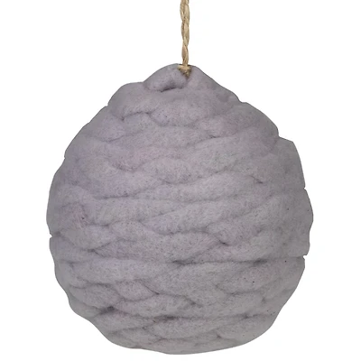 3.25" Light Gray Knit Shatterproof Ball Ornament