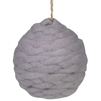 3.25" Light Gray Knit Shatterproof Ball Ornament
