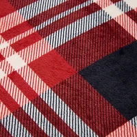 Glitzhome® Polar Fleece Red & Blue Plaid Reversible Duvet Cover