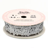 Gwen Studios 7/8" x 3yd. Die Cut "Fa La La" Words Christmas Ribbon