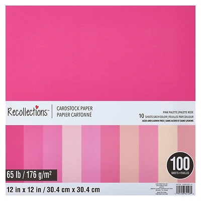 9 Packs: 100 ct. (900 total) Palette 12" x 12" Cardstock Paper by Recollections