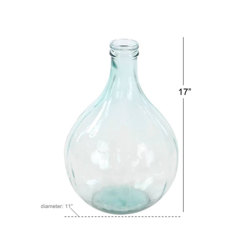 17" Clear Glass Farmhouse Vase