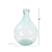 17" Clear Glass Farmhouse Vase