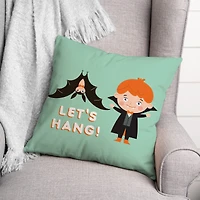 Let's Hang Vampire Bat Throw Pillow