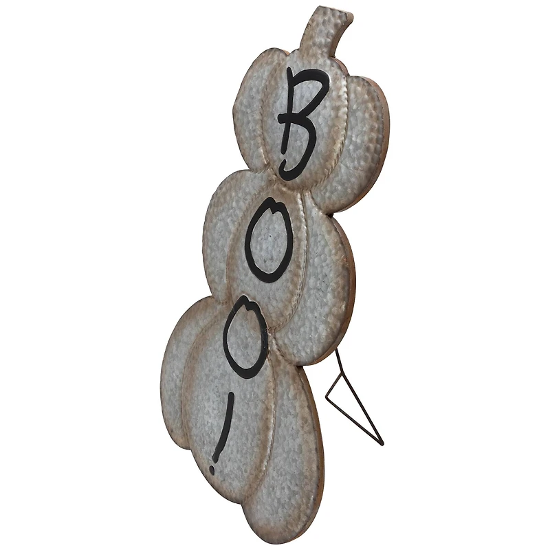 28' Silver & Brown Metal Pumpkin Halloween Decoration