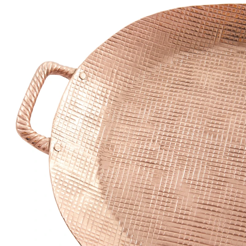 Set of 2" Bronze Aluminum Rustic Tray, 3" x 27" x 16"