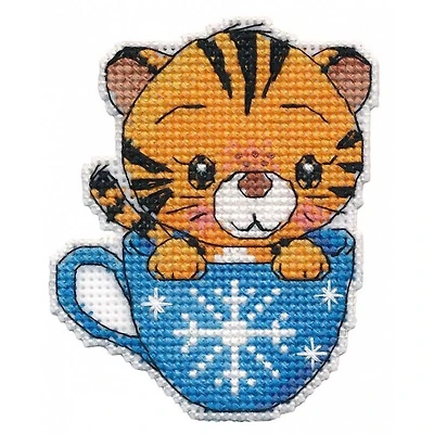 Oven Tiger In A Cup Magnet Cross Stitch Kit