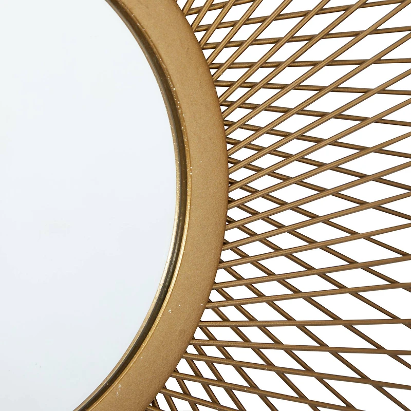 Gold Sunburst Tin Glam Wall Mirrors Set