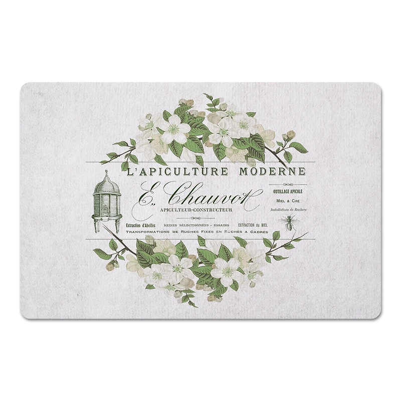 French Beekeeper Floral 27" x 18" Floor Mat