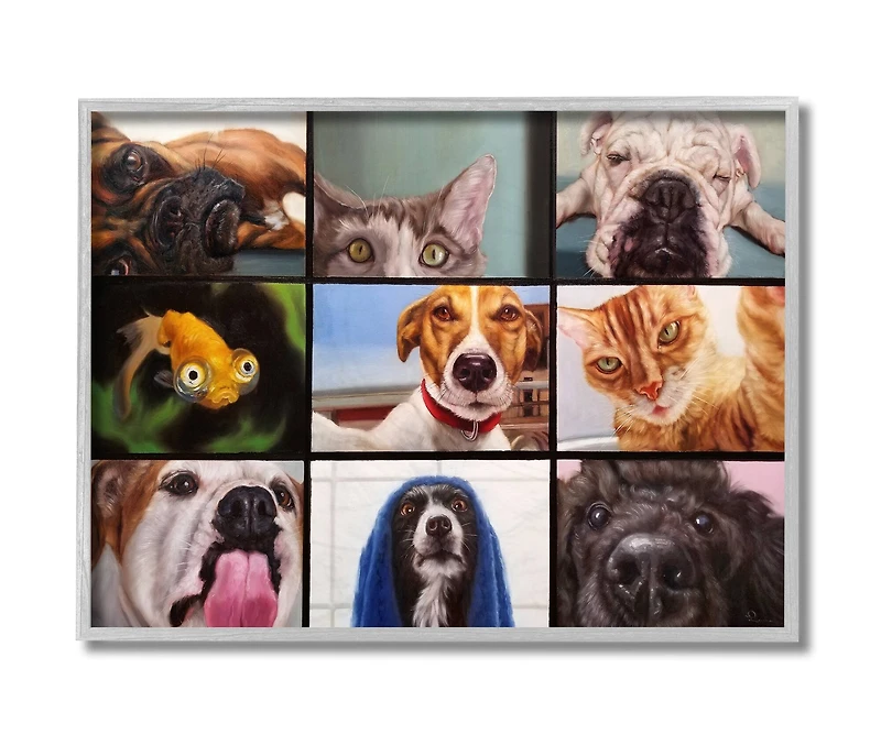 Stupell Industries Animal Video Chat Meeting Wall Art