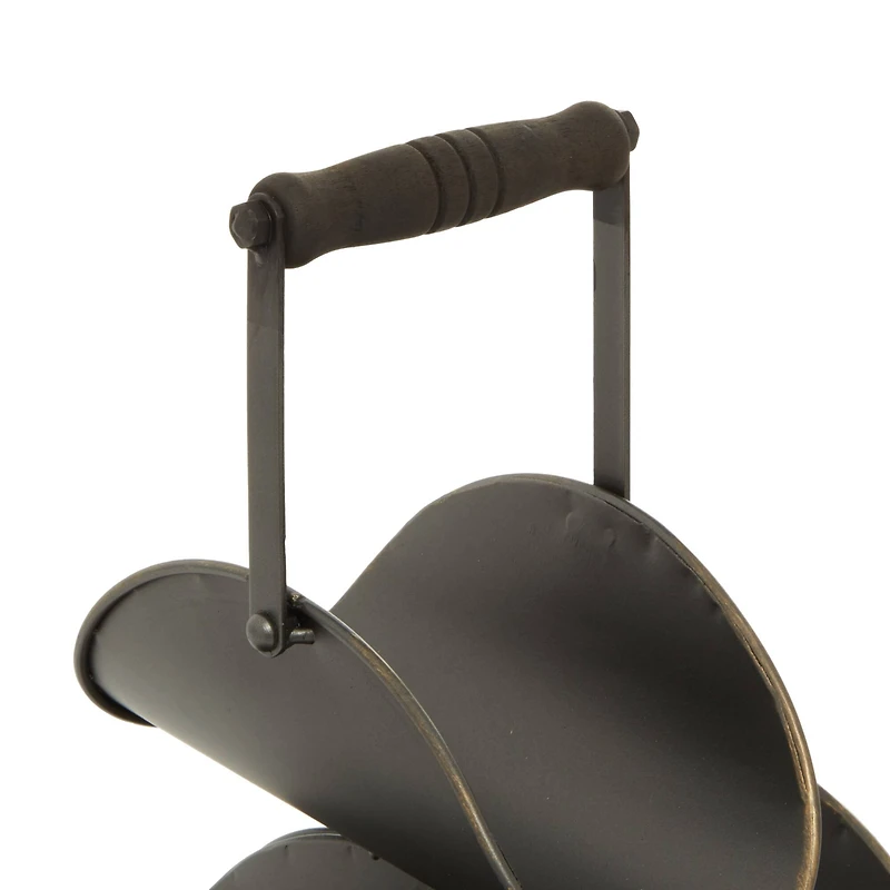 The Novogratz 15" Black Metal Industrial Wine Rack